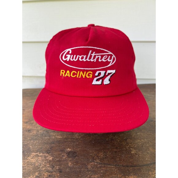 Vintage Gwaltney Racing 27 Adjustable Red Snapback Hat X3 - Picture 1 of 4
